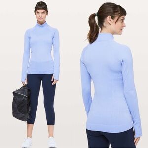 Lululemon Rest Less Mock Neck Hydrangea Blue / Hydrangea Blue Size‎ 8